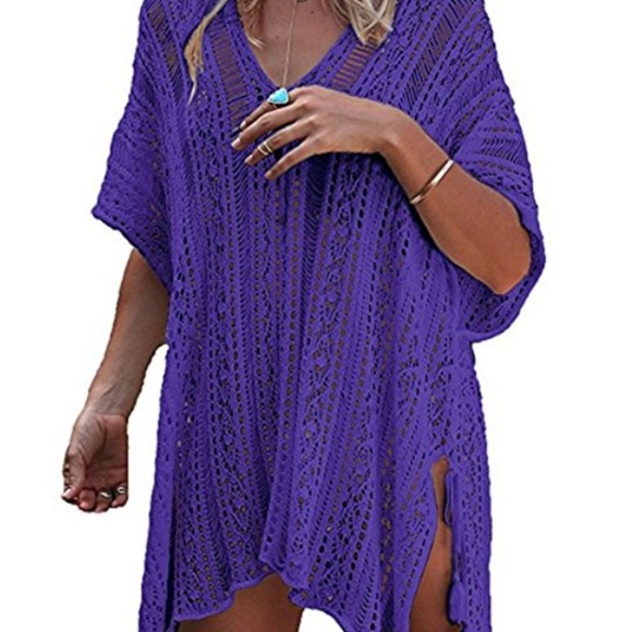 purple bathing suit cover up